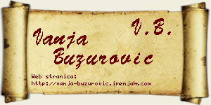 Vanja Buzurović vizit kartica